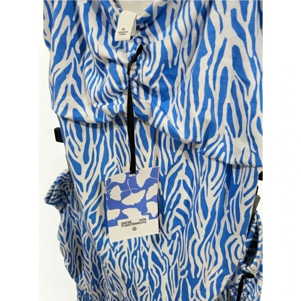 Diane von Furstenberg Target Extra Large Blue Zebra Cami Skirt Set Resort New